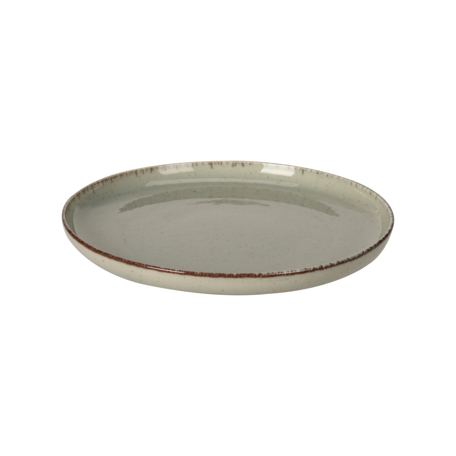 Prato Sobremesa Porcelana R�stica Verde Claro - 19cm