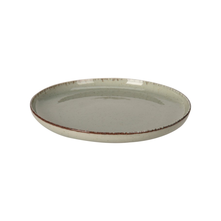 Prato Sobremesa Porcelana R�stica Verde Claro - 19cm