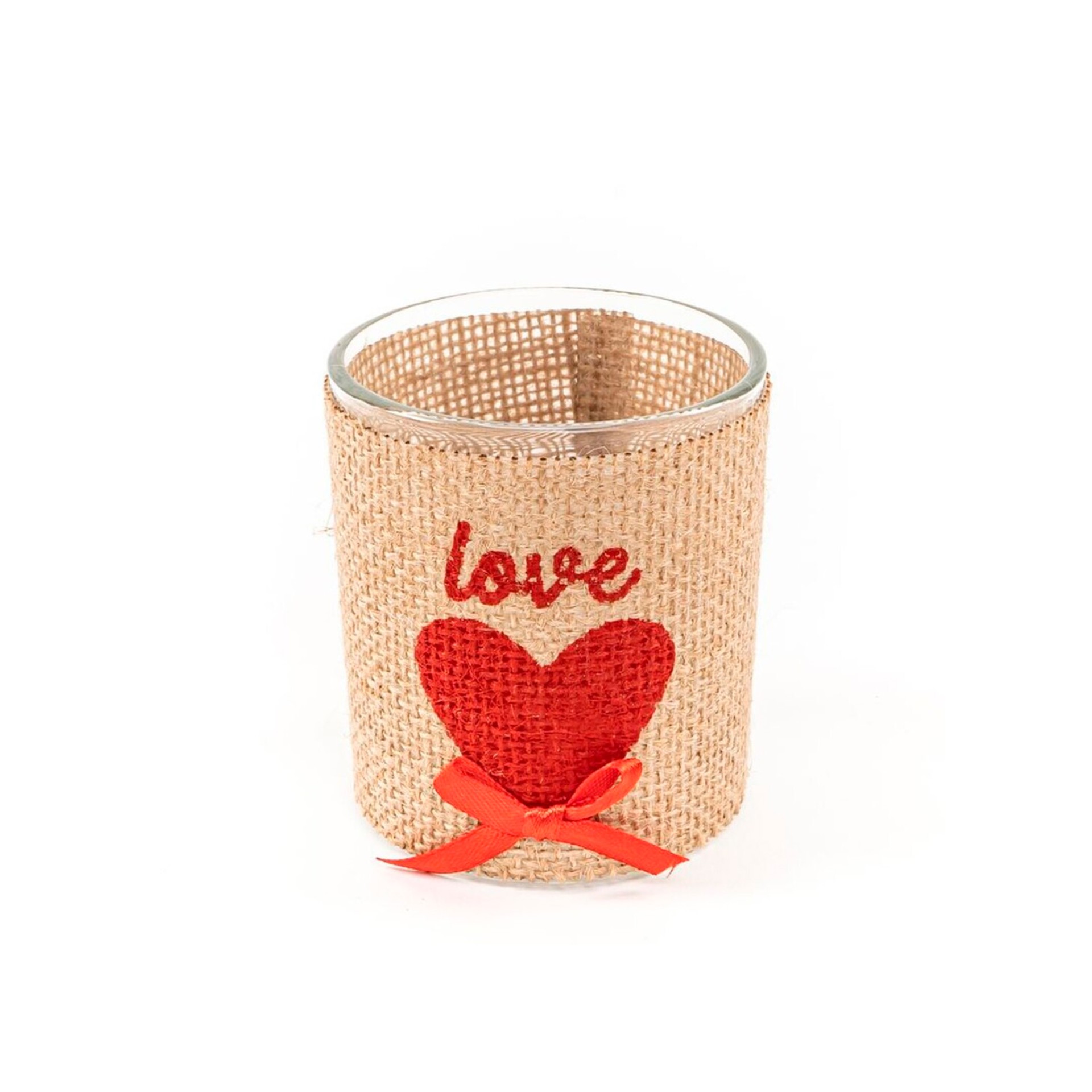 Porta-Velas Cora��o com La�o