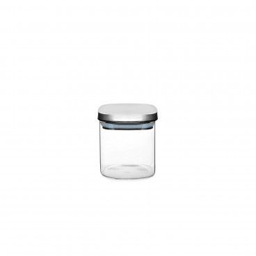 Frasco Vidro Quadrado com Tampa Inox
