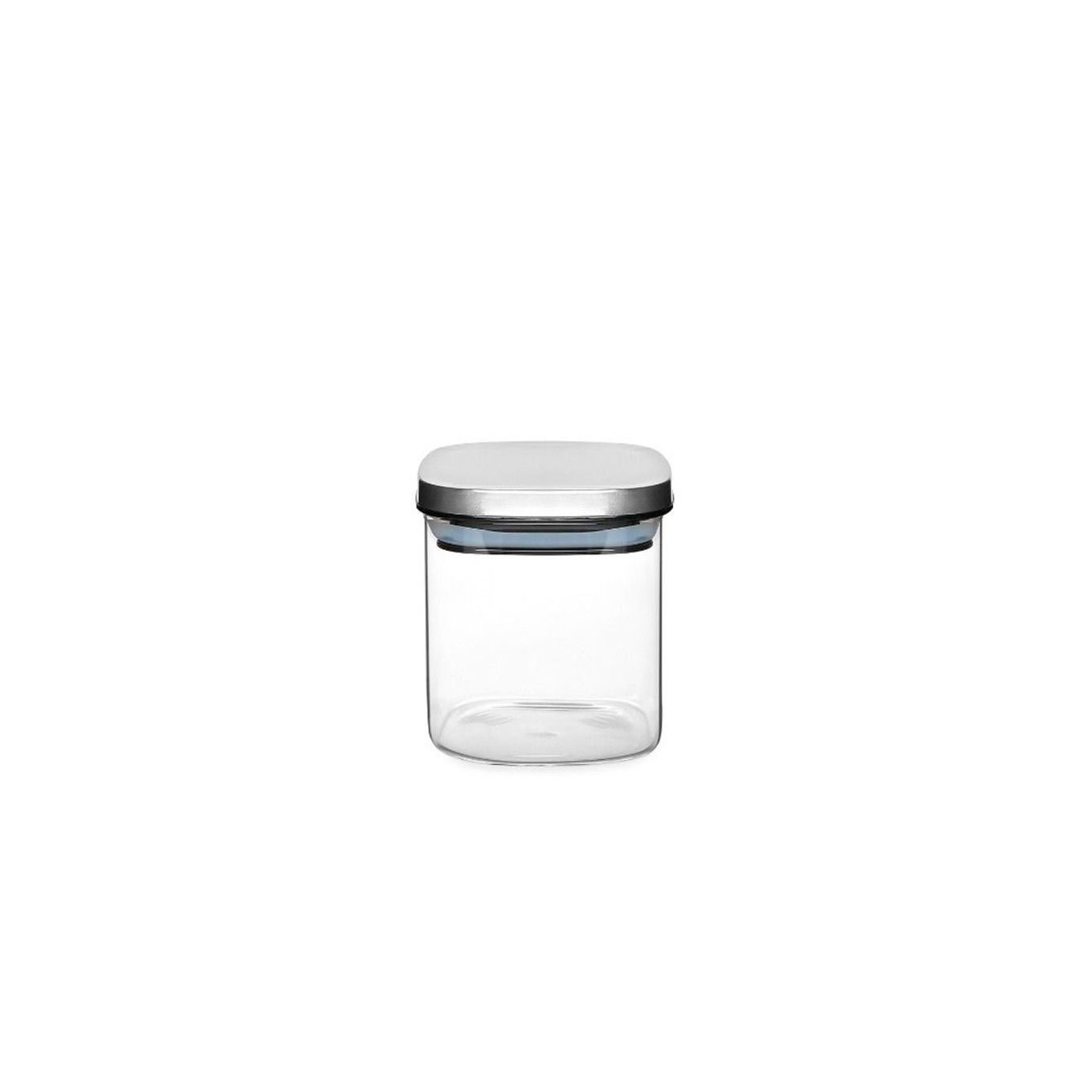 Frasco Vidro Quadrado com Tampa Inox