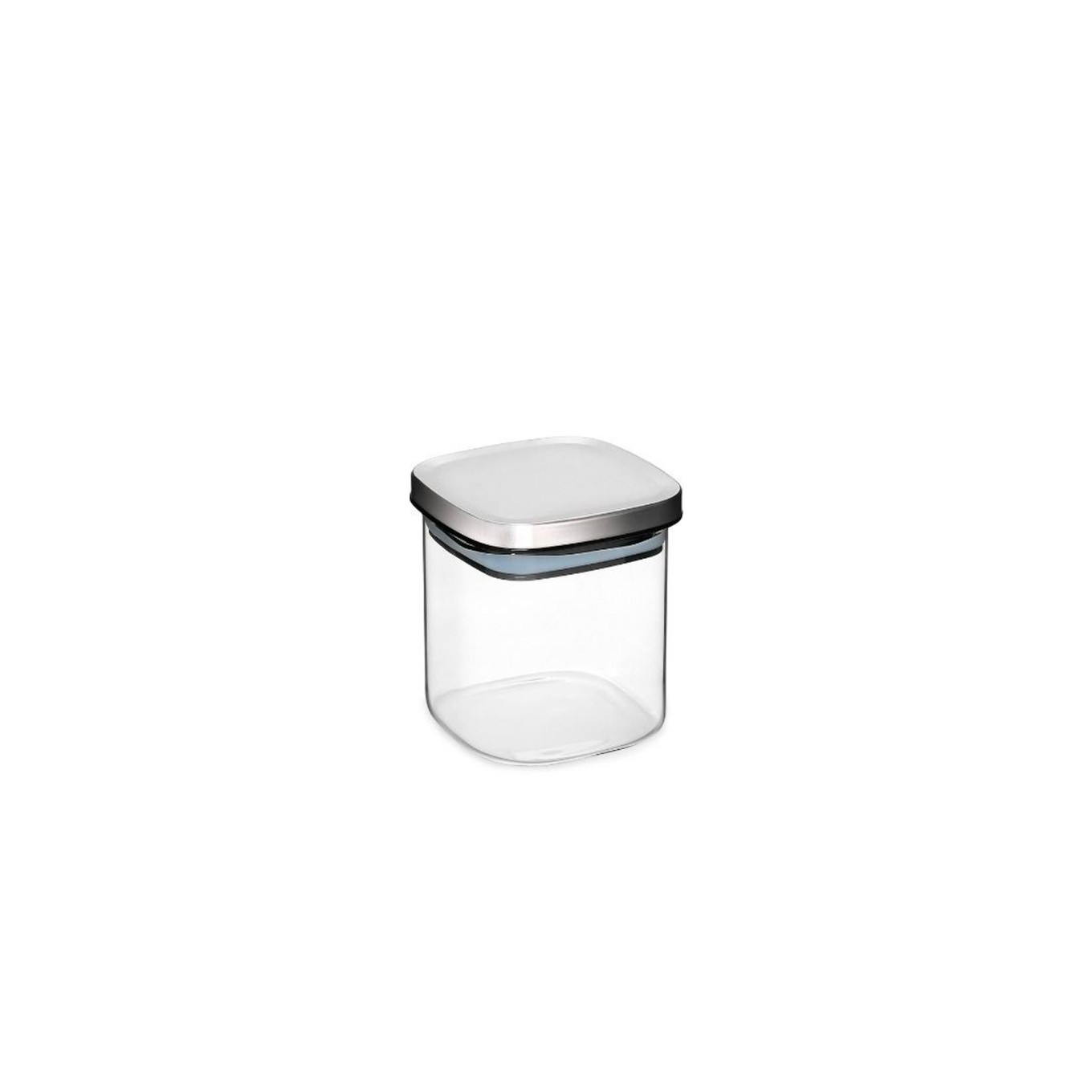 Frasco Vidro Quadrado com Tampa Inox