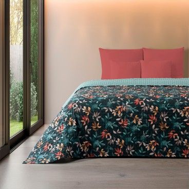 Cobertura Acolchoada Leaves Estampada - Cama Individual