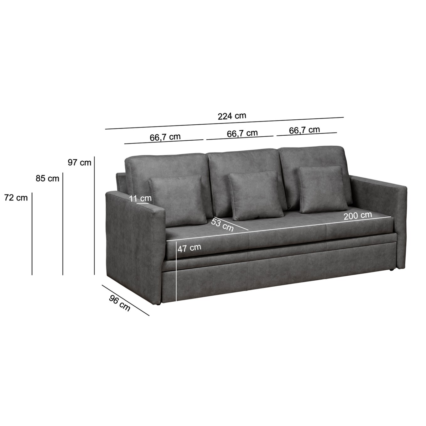 Sof� 3 Lugares Maryland com Cama