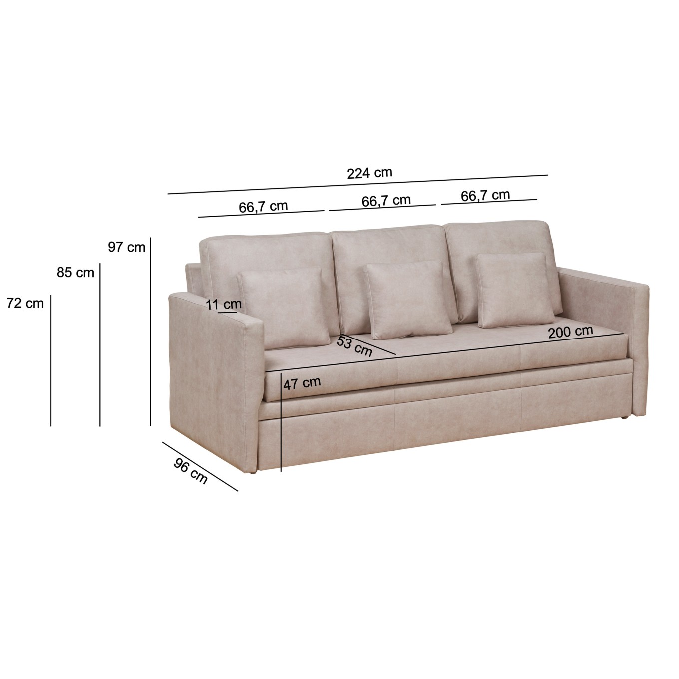Sof� 3 Lugares Maryland com Cama