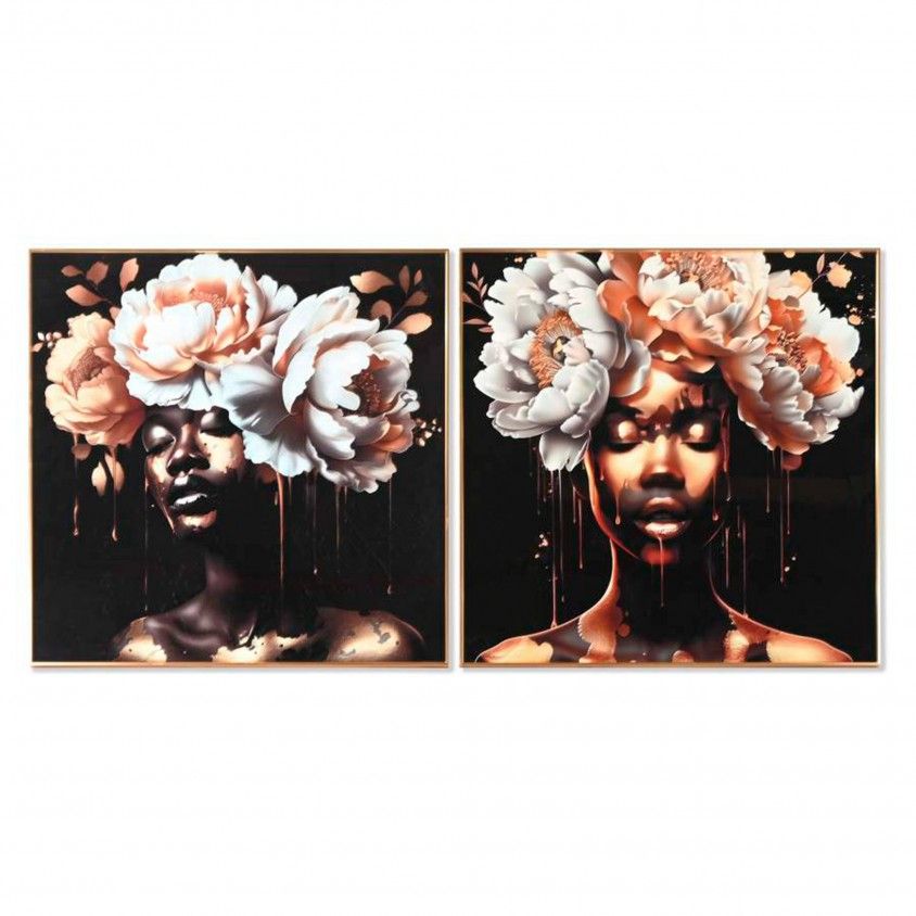 Quadro Mulher com Flores 80x3.5x80 Sortido 2 Modelos
