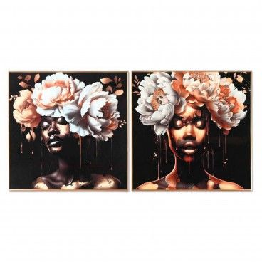 Quadro Mulher com Flores 80x3.5x80 Sortido 2 Modelos