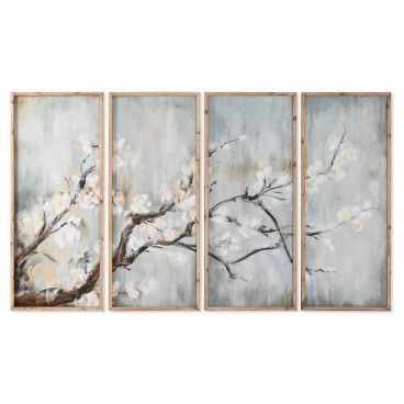 Conjunto 4 Quadros Cerejeira Azul