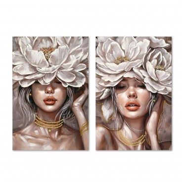 Quadro Mulher com Flores 60x3x90 Sortido 2 Modelos