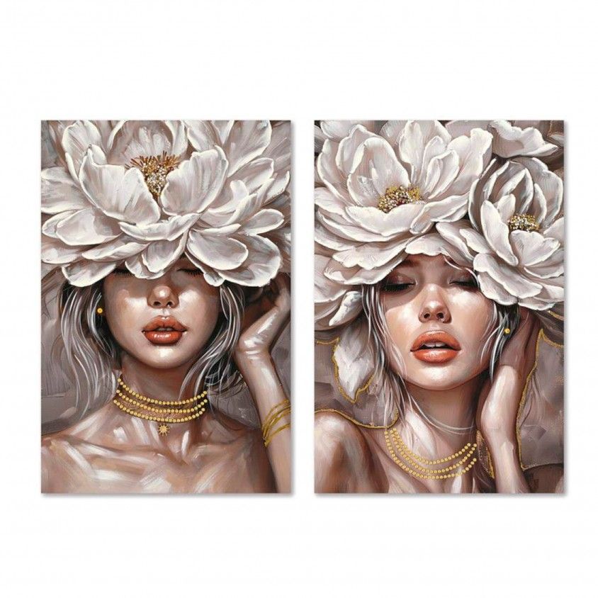 Quadro Mulher com Flores 60x3x90 Sortido 2 Modelos