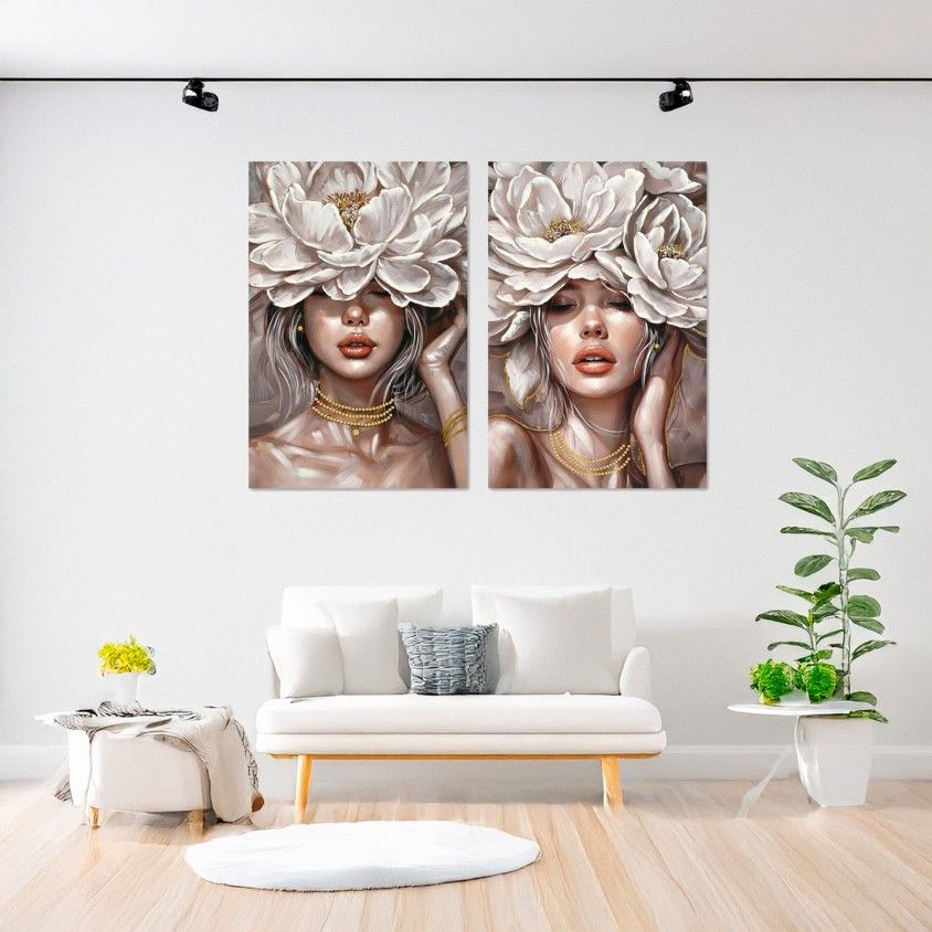 Quadro Mulher com Flores 60x3x90 Sortido 2 Modelos Quadro Mulher com Flores 60x3x90 Sortido 2 Modelos