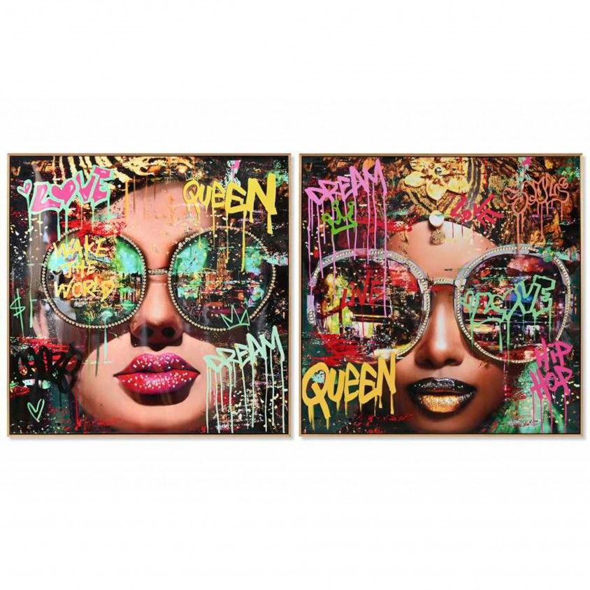 Quadro Mulher com culos 82x4x82 Sortido 2 Modelos