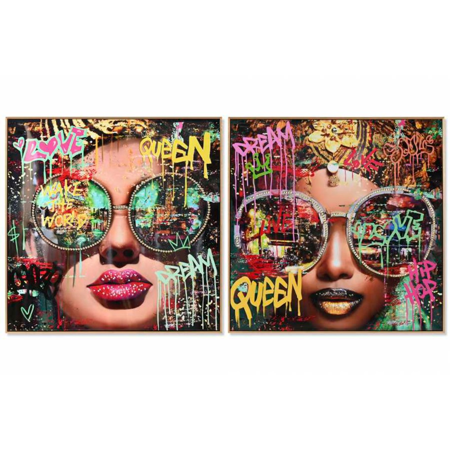 Quadro Mulher com Óculos 82x4x82 Sortido 2 Modelos