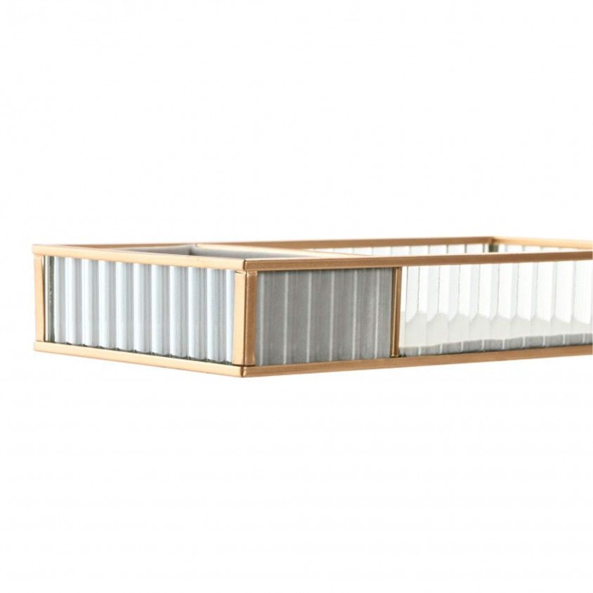 Joalheiro Vidro/Metal 25x13x4 Transparente
