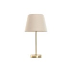 Candeeiro de Mesa em Metal com Abajur em Linho 28x28x49
