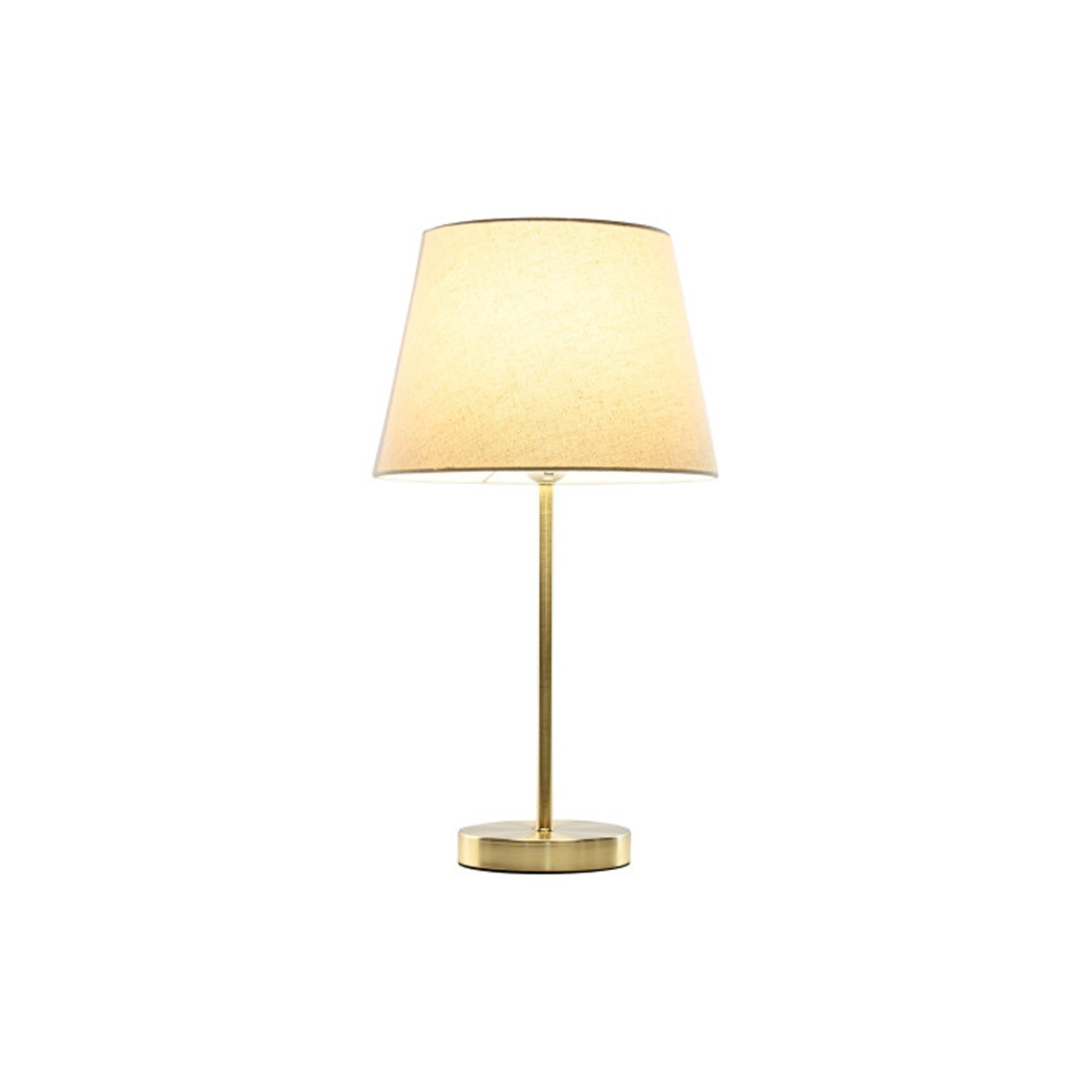 Candeeiro de Mesa em Metal com Abajur em Linho 28x28x49