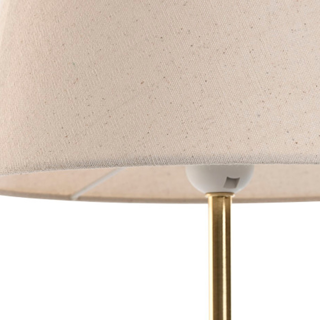 Candeeiro de Mesa em Metal com Abajur em Linho 28x28x49