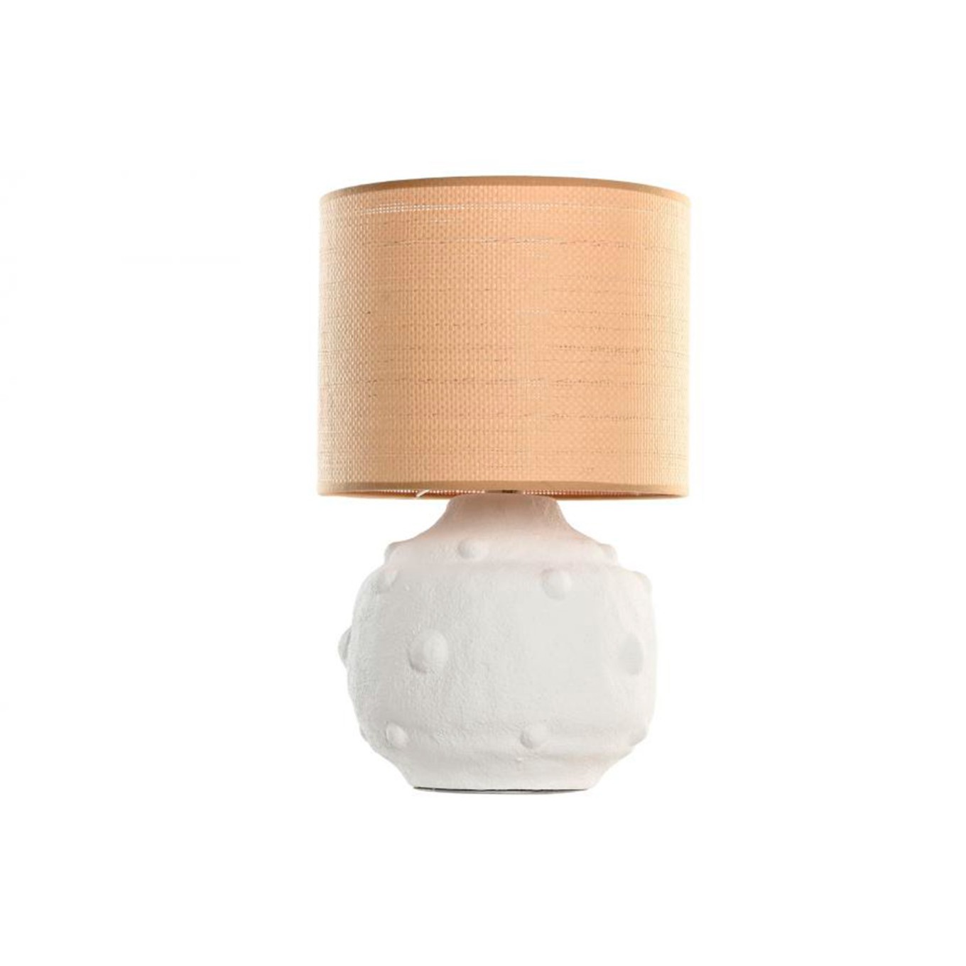 Candeeiro de Mesa Cer�mica/Fibra Branco 30x30x48