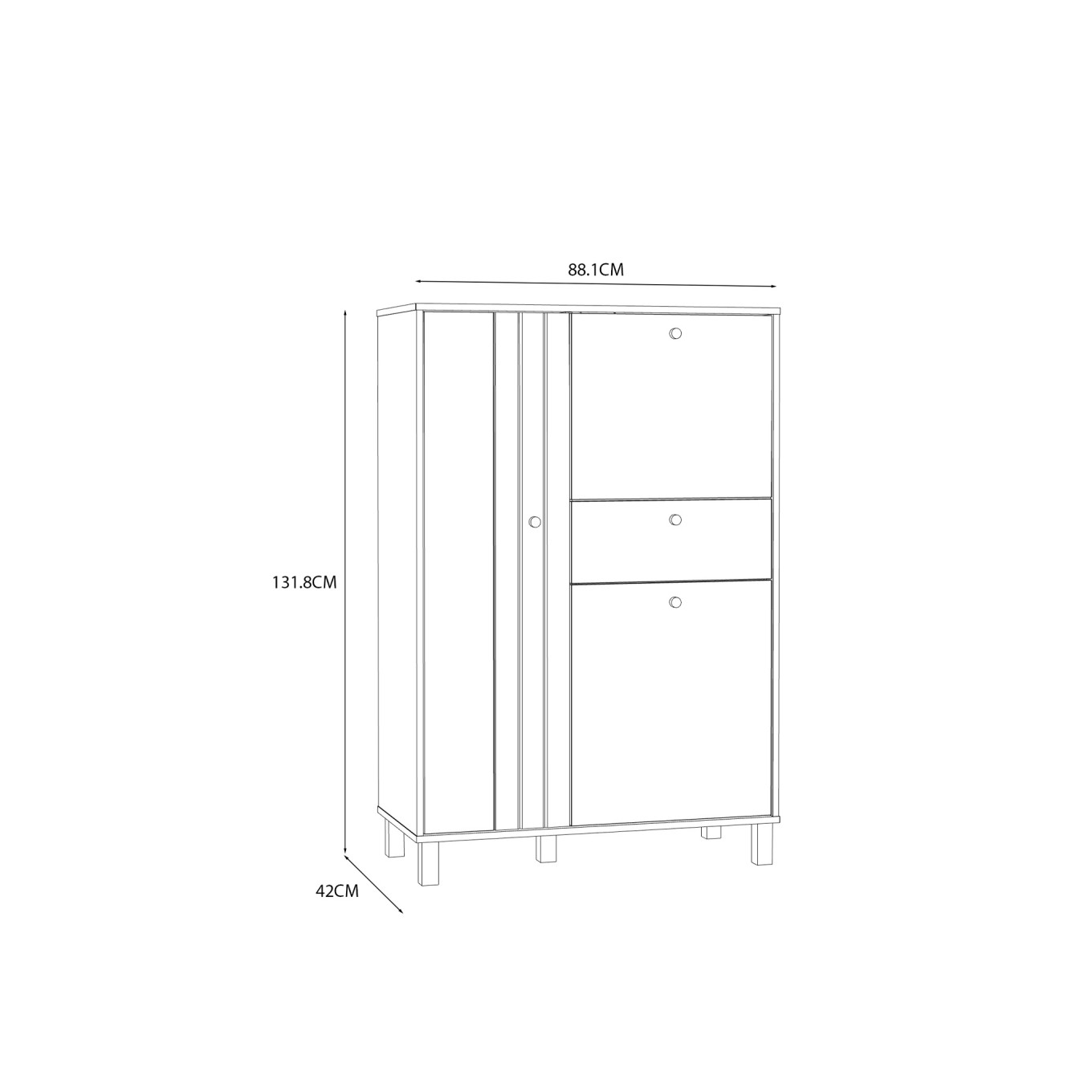 Arm�rio Innsbruck (3 Portas t+ 1 Gaveta)