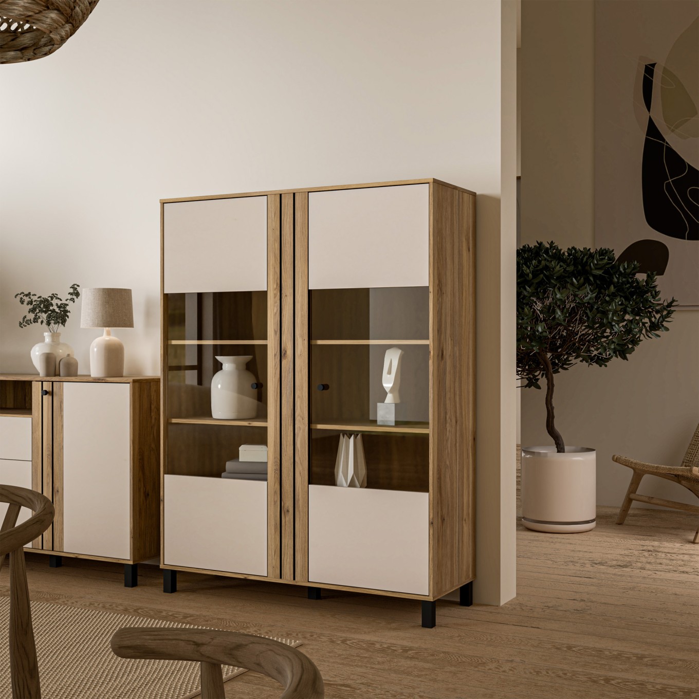 Arm�rio Cristaleira Innsbruck (2 Portas Vidro)