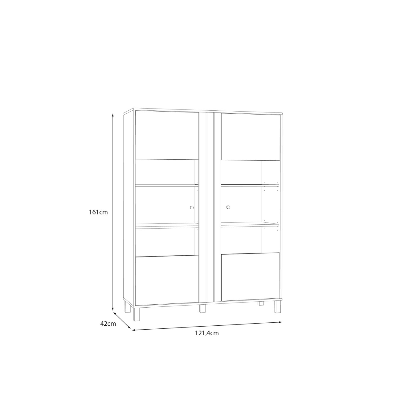 Arm�rio Cristaleira Innsbruck (2 Portas Vidro)