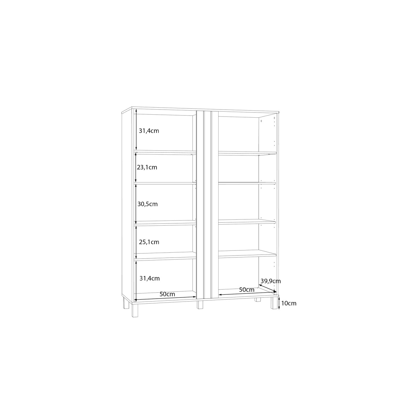 Arm�rio Cristaleira Innsbruck (2 Portas Vidro)