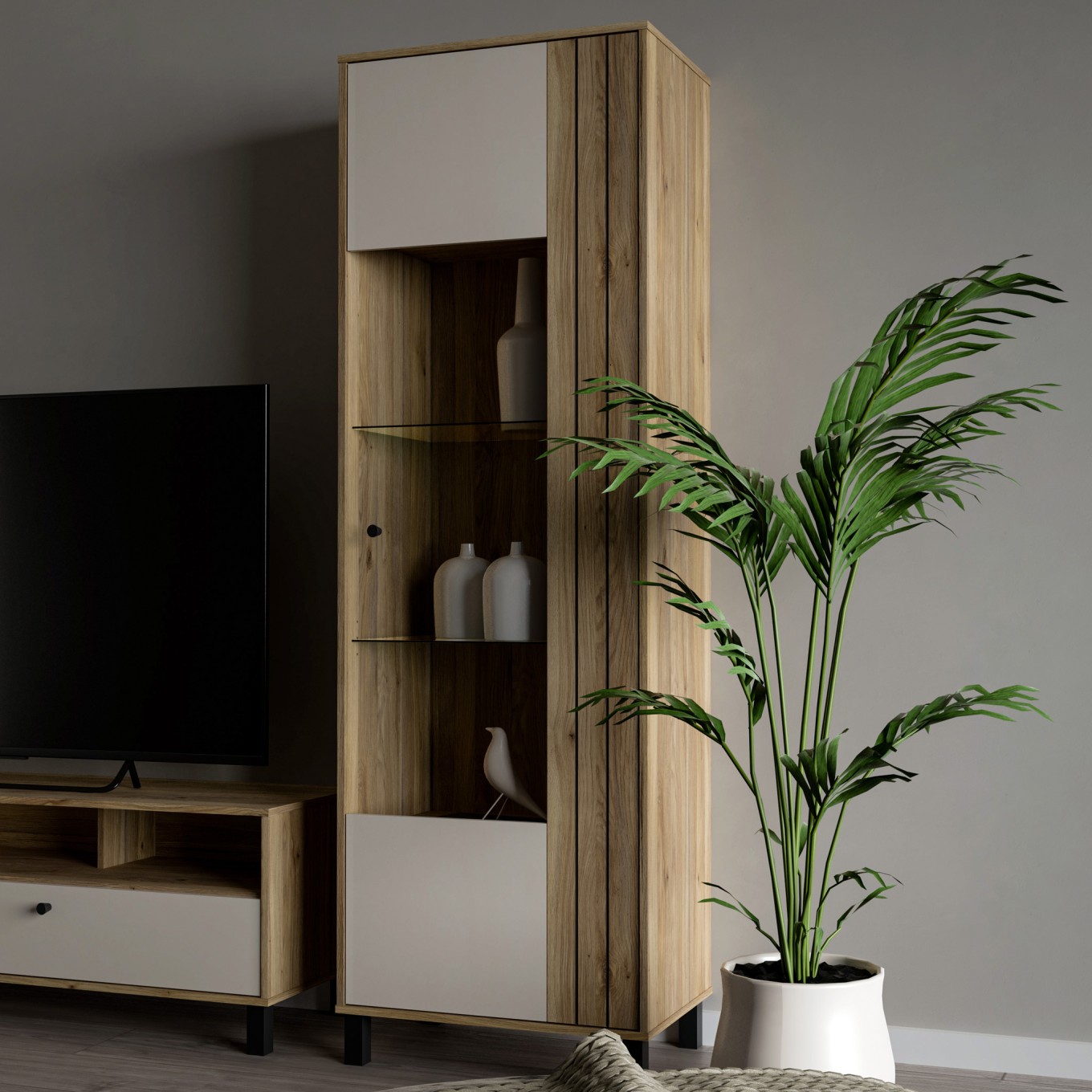 Arm�rio Cristaleira Innsbruck (1 Porta Vidro)