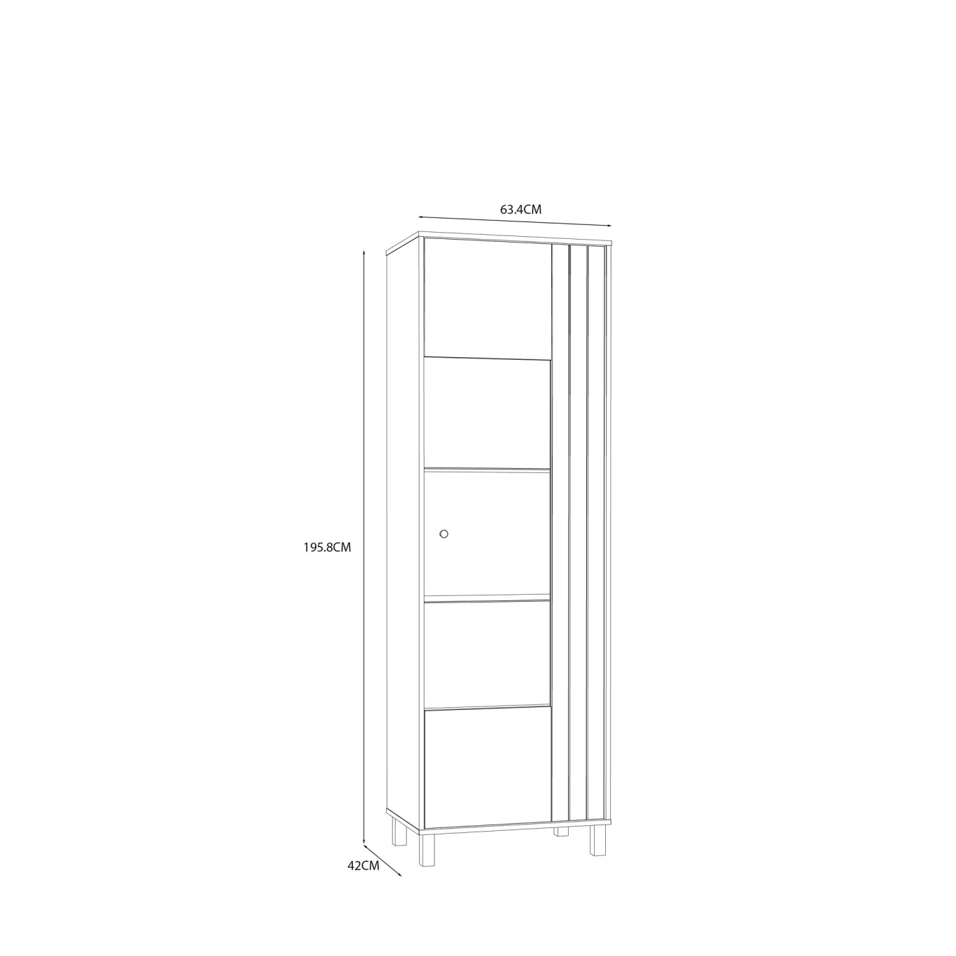 Arm�rio Cristaleira Innsbruck (1 Porta Vidro)