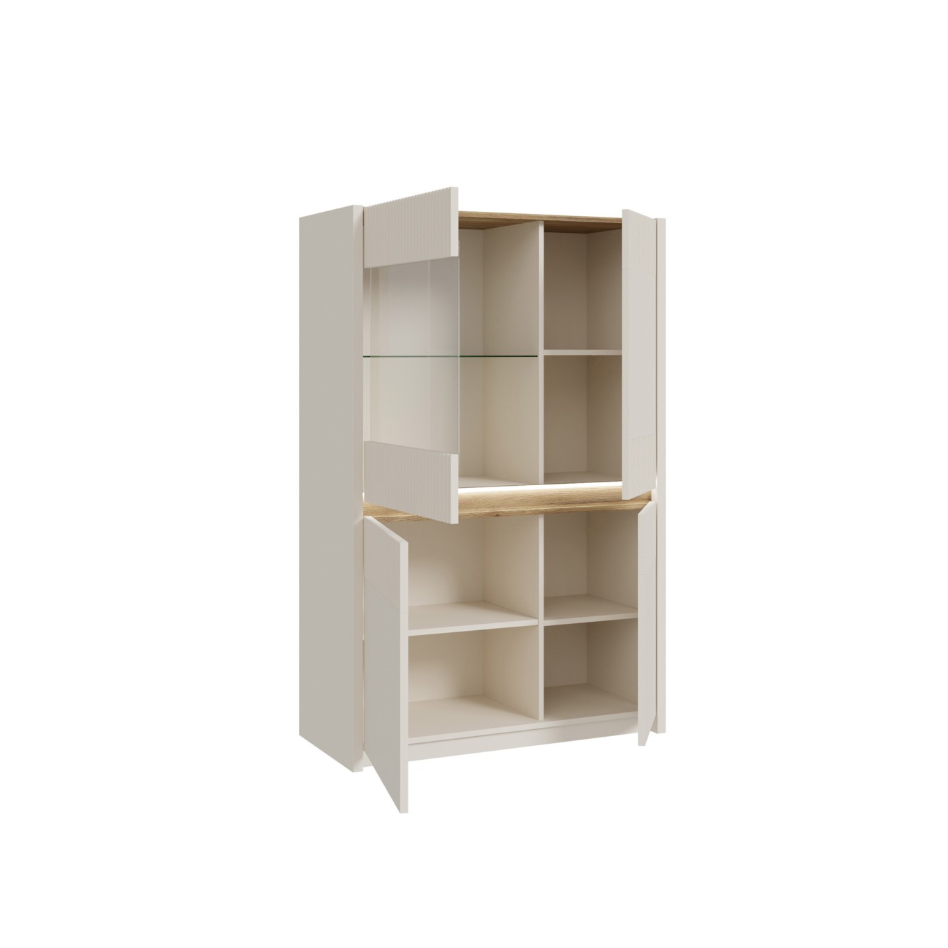 Arm�rio Cristaleira Graz (4 Portas com Vidro)