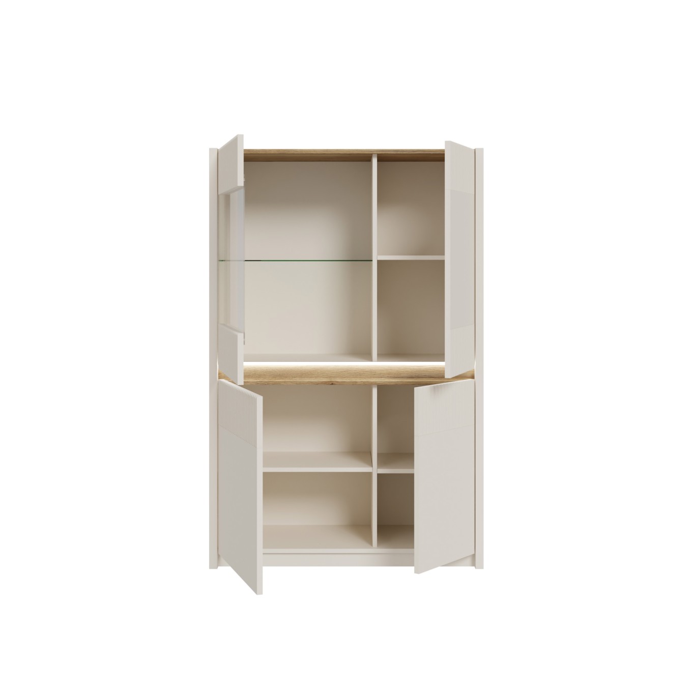 Arm�rio Cristaleira Graz (4 Portas com Vidro)