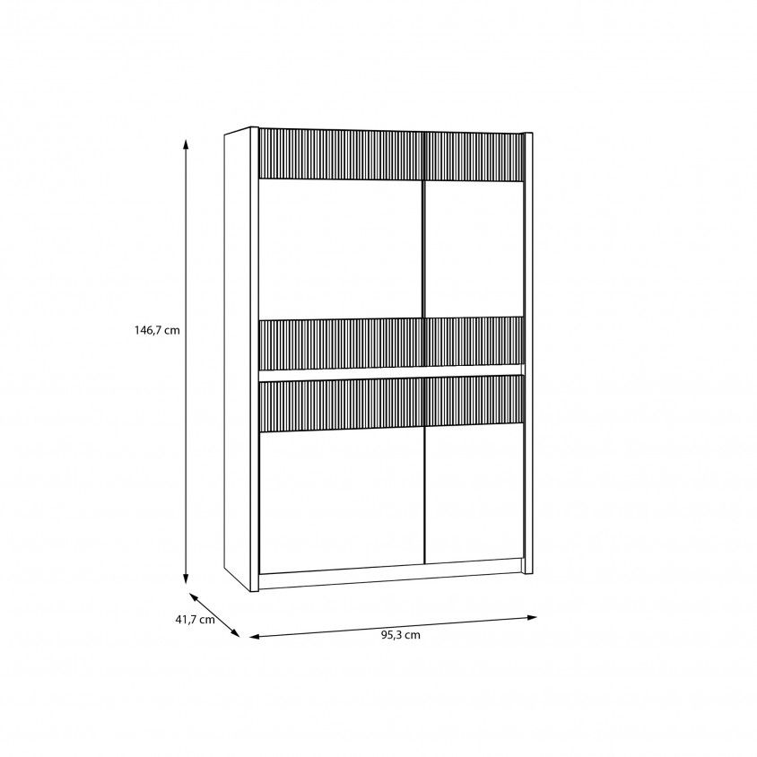 Armrio Cristaleira Graz (4 Portas com Vidro)