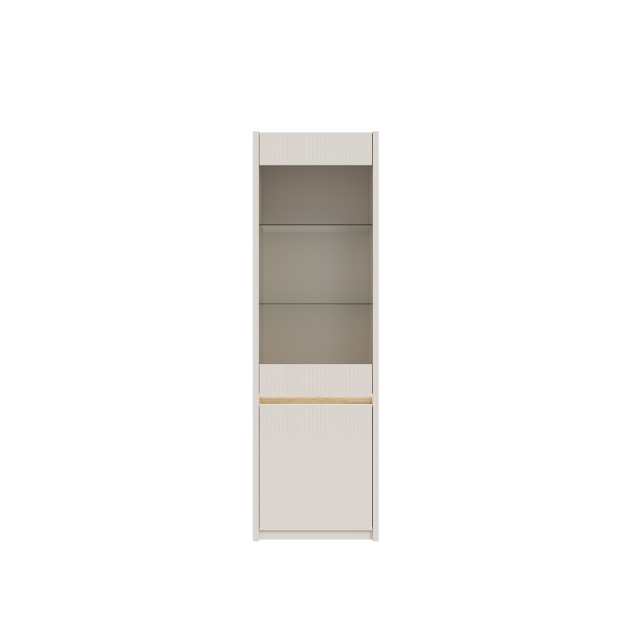 Armário Cristaleira Graz (1 Porta Vidro + 1 Porta Madeira)