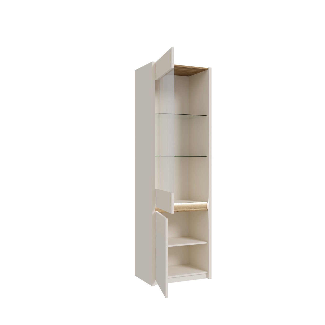 Arm�rio Cristaleira Graz (1 Porta Vidro + 1 Porta Madeira)