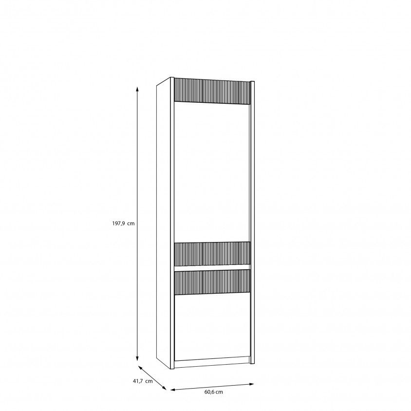 Armrio Cristaleira Graz (1 Porta Vidro + 1 Porta Madeira)