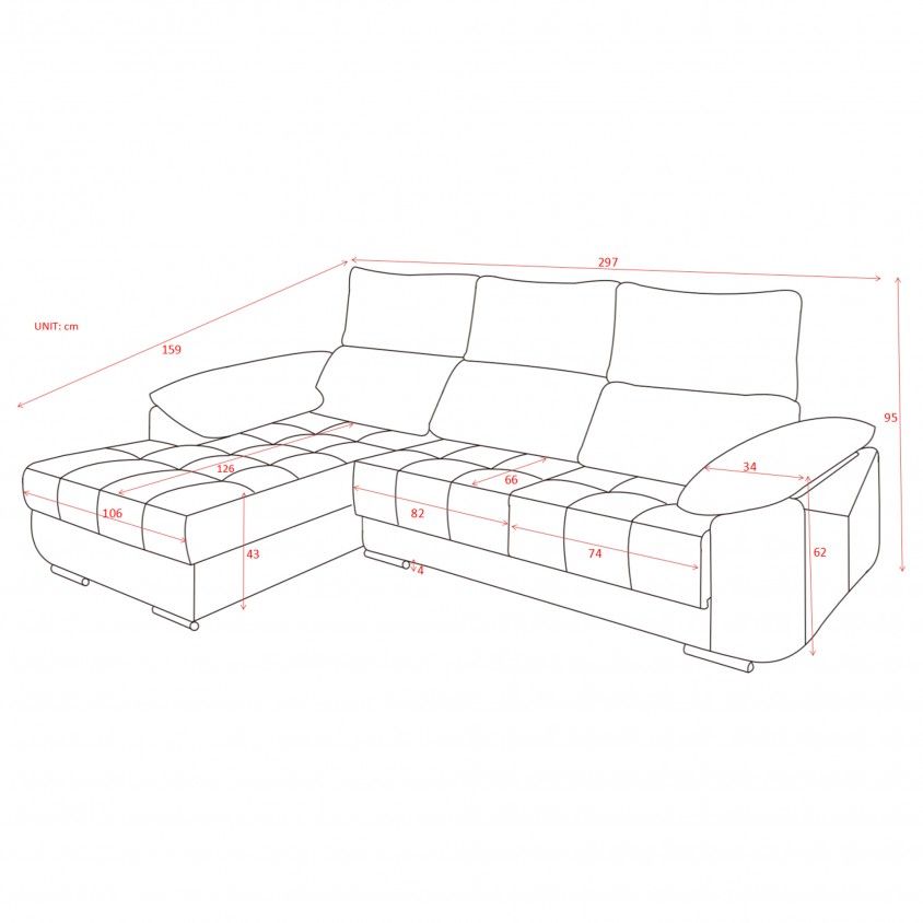 Chaise Longue Livorno Direita