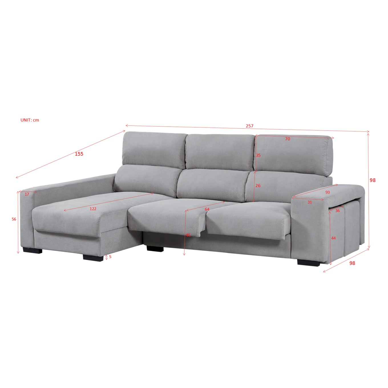 Sof� Chaise Longue Arkansas Direita