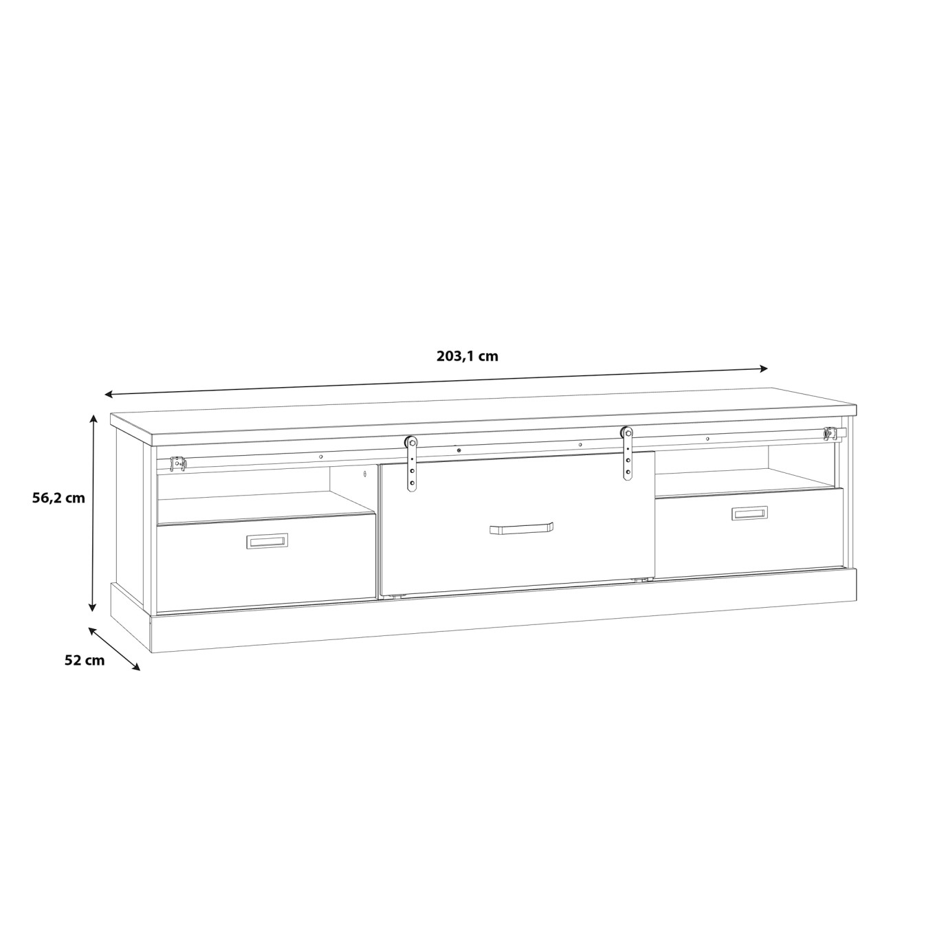 M�vel TV Kaszimiro (1 Porta + 2 Gavetas)
