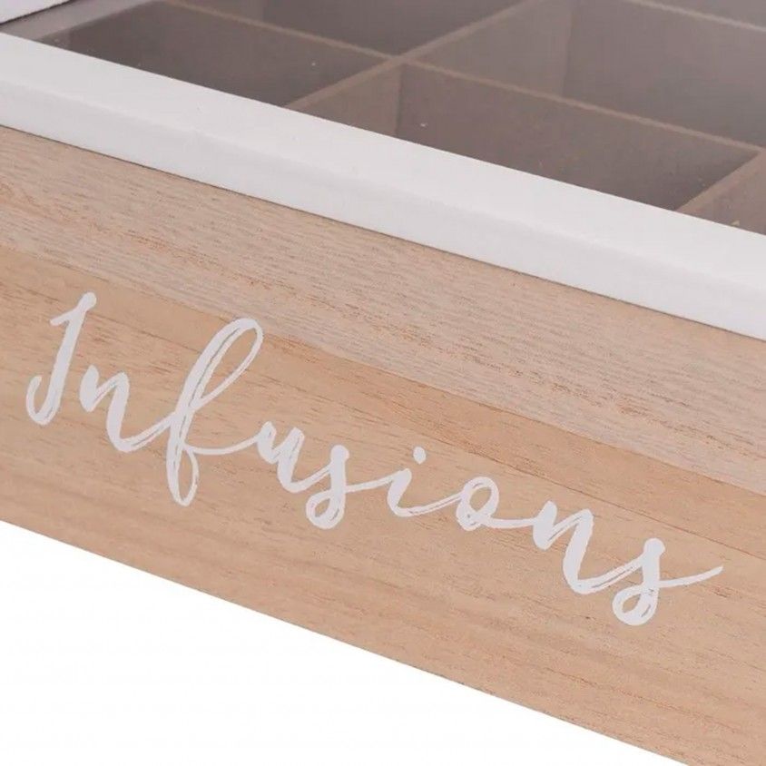 Caixa com 9 Compartimentos para Infuses 23x23x8cm