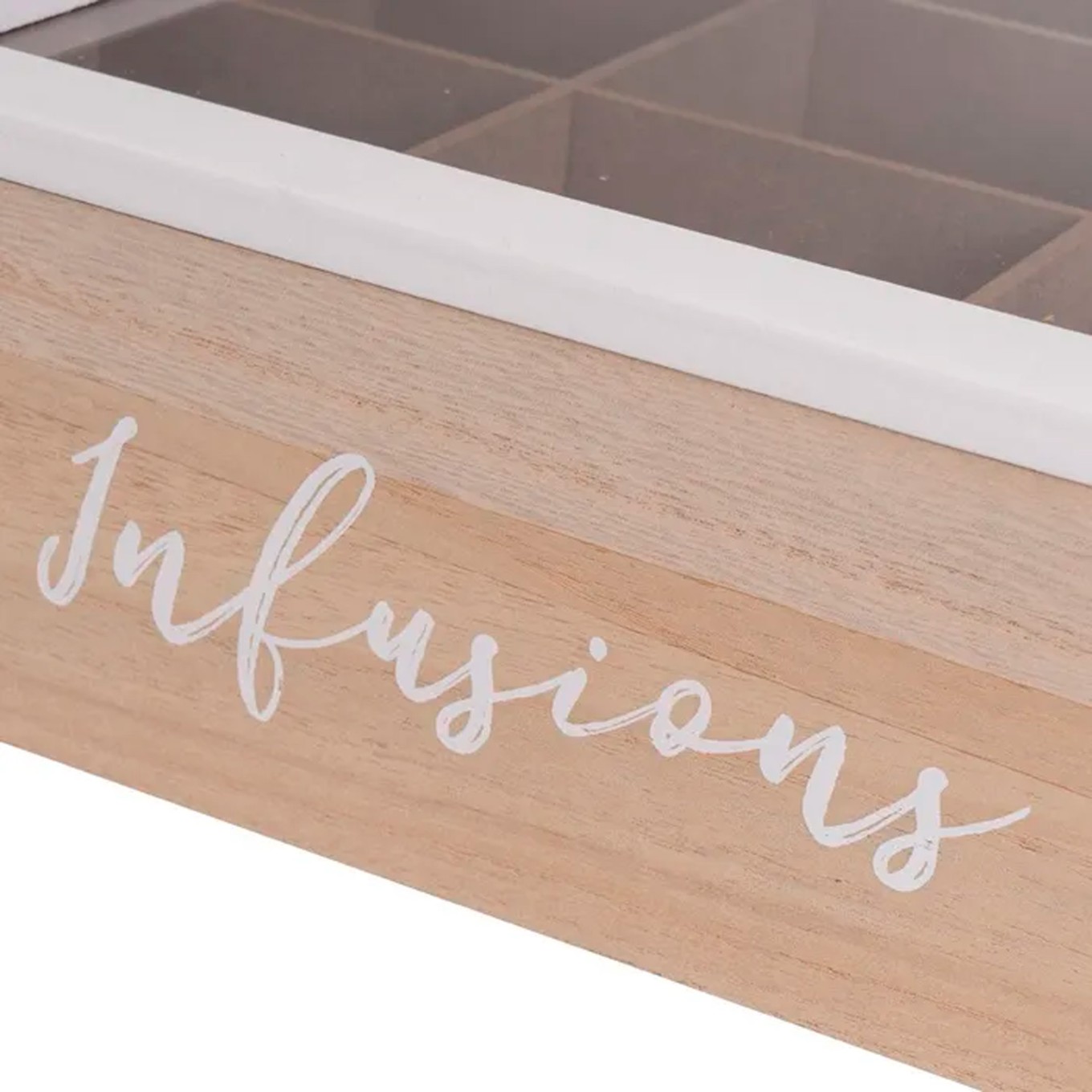 Caixa com 9 Compartimentos para Infus�es 23x23x8cm