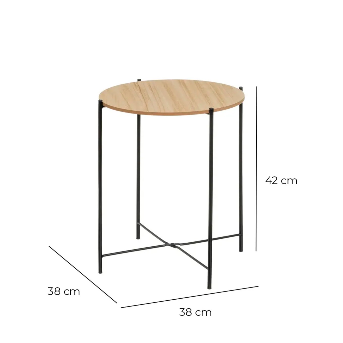 Mesa Metal/Mdf 38x38x42cm