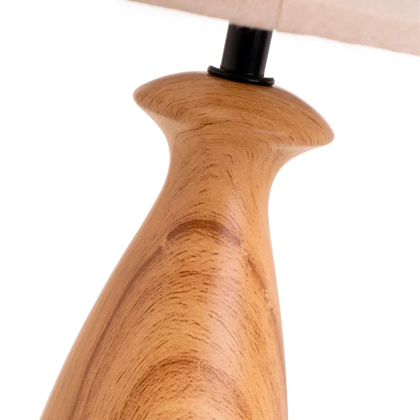 Candeeiro de Mesa em Cer�mica Natural 22x22x43cm