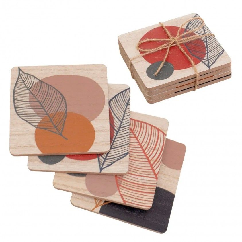 Conjunto 4 Porta-Copos Arch Motif 10x10x2cm