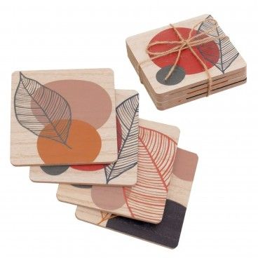 Conjunto 4 Porta-Copos Arch Motif 10x10x2cm