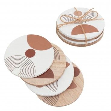 Conjunto 4 Porta-Copos Arch Motif 10x10x2cm