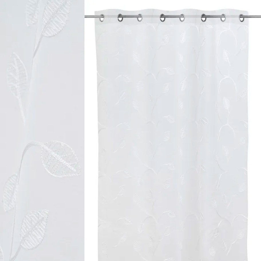 Cortina Dolly Bordado Rib Branco 140x260cm