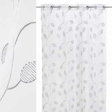 Cortina Dolly Bordado Rib Cinza 140x260cm