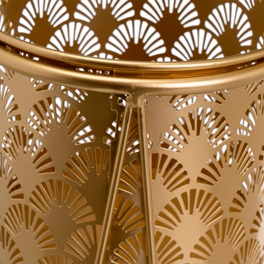 Conjunto 2 Vasos Decorativos Ouro 22x22x40cm / 19x19x23cm