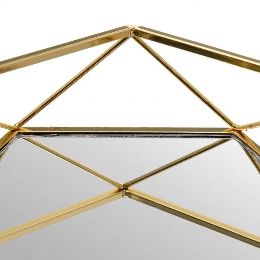 Conjunto 2 Bandejas Ouro 25x25x6cm / 20x20x6cm