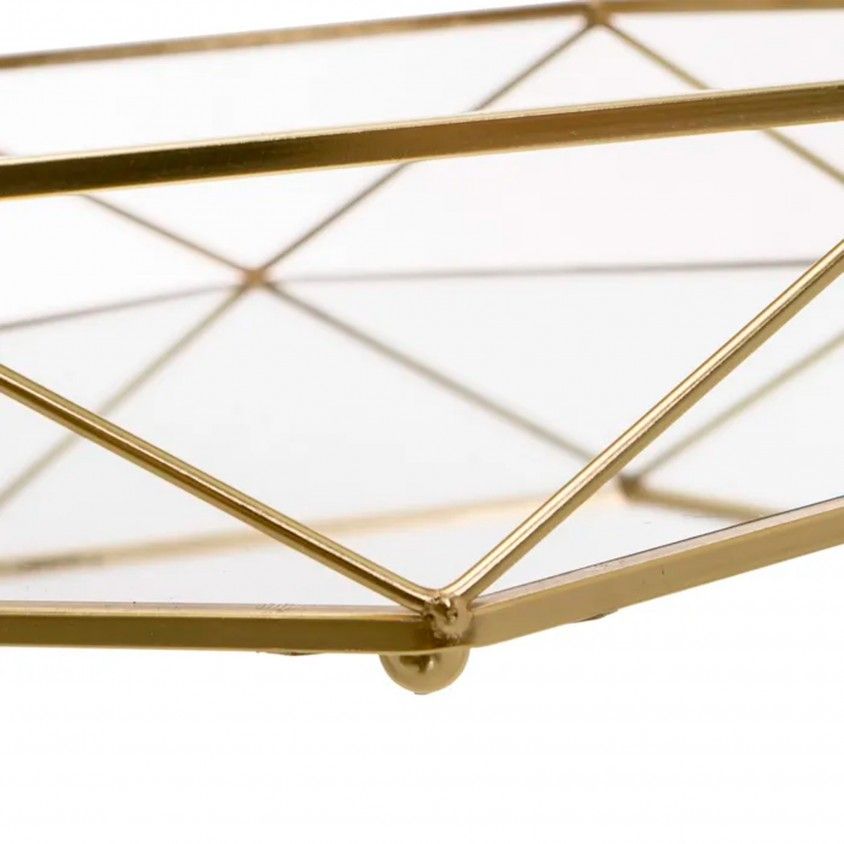 Conjunto 2 Bandejas Ouro 25x25x6cm / 20x20x6cm
