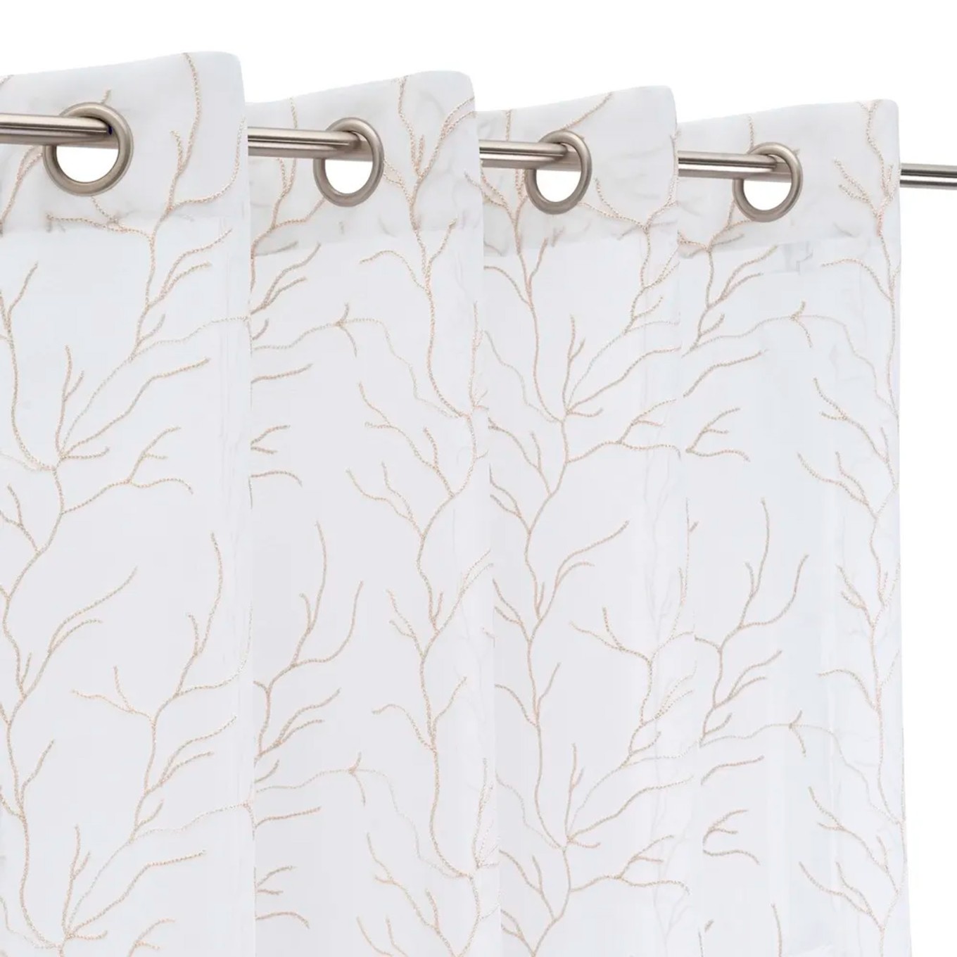 Cortina Dolly Bordado Coral 140x260cm